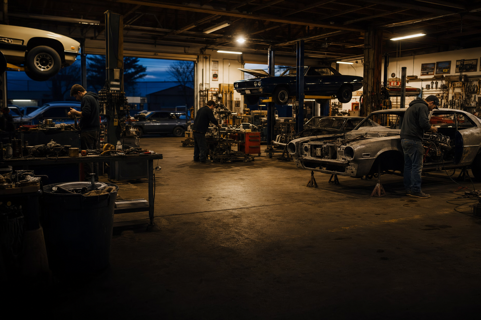 Enthusiasts admiring a build at a car meet